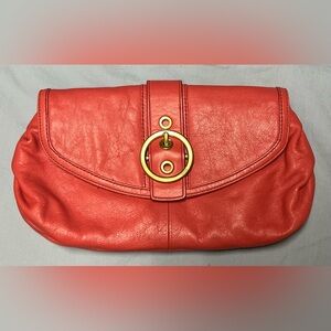 Coach Ali Coral wristlet with Gold accents